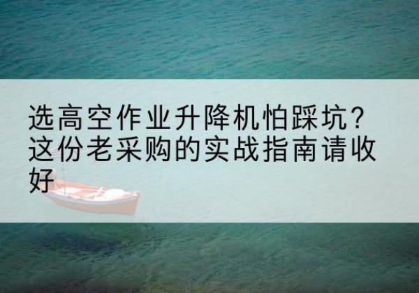 兴仁高空作业升降机厂家推荐-选高空作业升降机怕踩坑？这份老采购的实战指南请收好